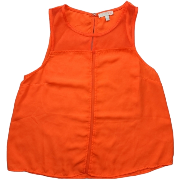 Gianni Bini Sleeveless Blouse Neon Orange Medium Bright Colorful Cheerful - Picture 1 of 4